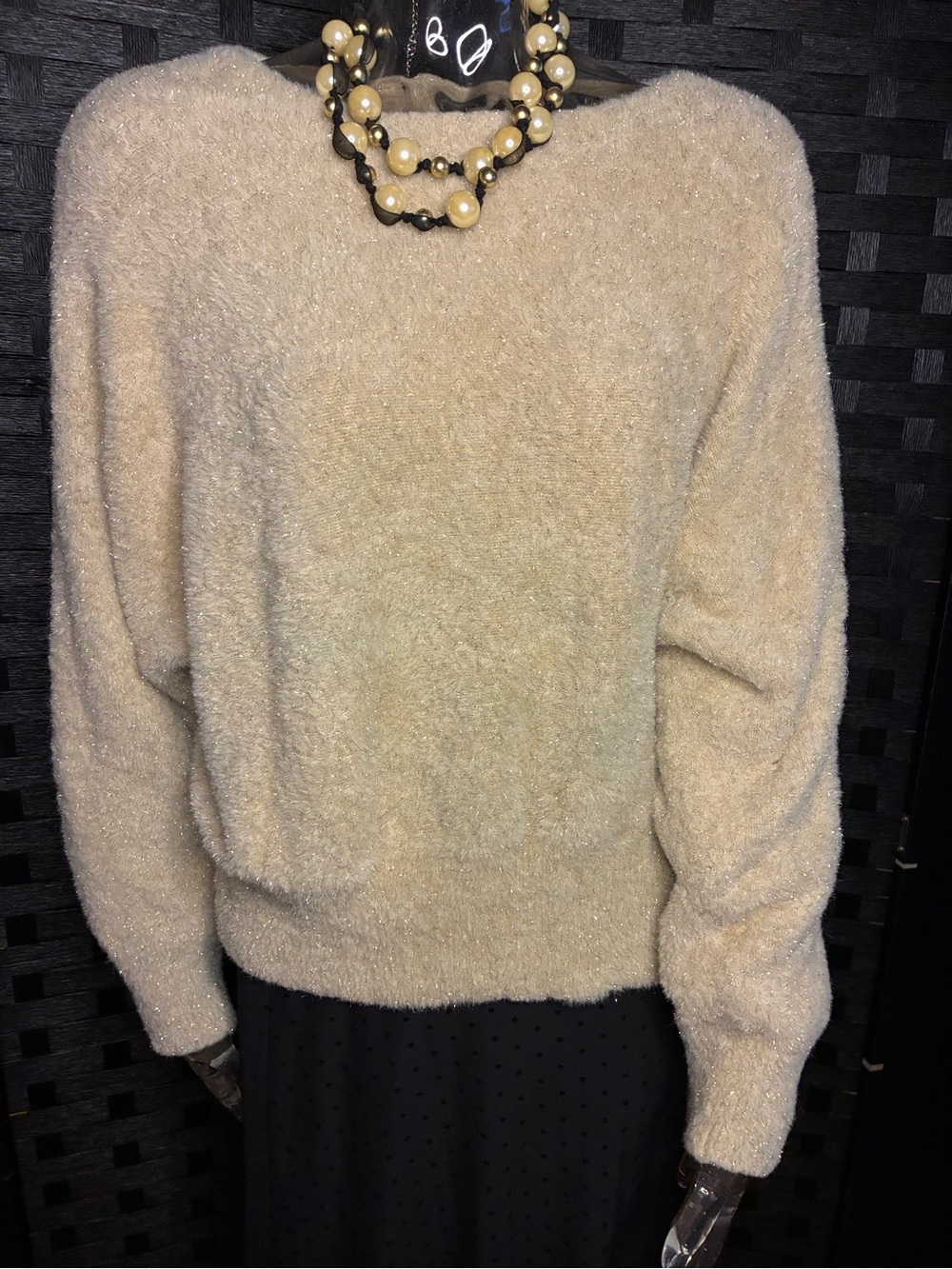 Women's Cream Fuzzy Crewneck Sweater - Soft Luxe Knit